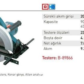 Makita N5900B 235 mm Daire Testere