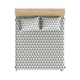 Makiteks Geometrik Üçgenler 180x200 cm 2 Adet 50x70 cm Battal Boy Lastikli Çarşaf Seti