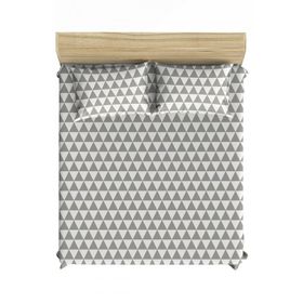 Makiteks Geometrik Üçgenler 180x200 cm 2 Adet 50x70 cm Battal Boy Lastikli Çarşaf Seti