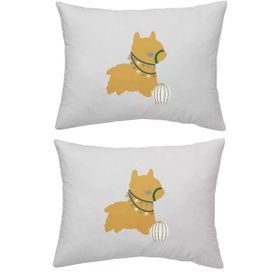 Makiteks Lama Gri 2 Adet 50x70 cm %100 Pamuk Çocuk Yastık Kılıfı