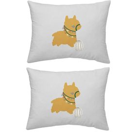 Makiteks Lama Gri 2 Adet 50x70 cm %100 Pamuk Çocuk Yastık Kılıfı