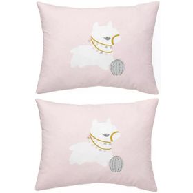 Makiteks Lama Pembe 2 Adet 50x70 cm %100 Pamuk Yastık Kılıfı
