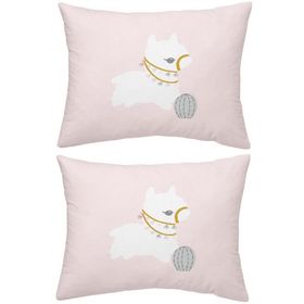 Makiteks Lama Pembe 2 Adet 50x70 cm %100 Pamuk Yastık Kılıfı