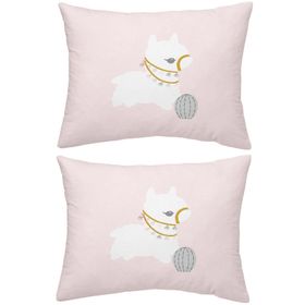 Makiteks Lama Pembe 2 Adet 50x70 cm %100 Pamuk Yastık Kılıfı