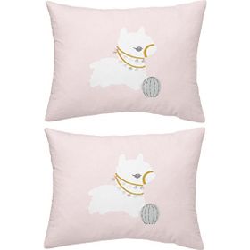 Makiteks Lama Pembe 2 Adet 50x70 cm %100 Pamuk Yastık Kılıfı