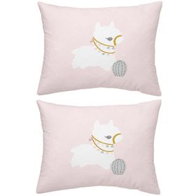 Makiteks Lama Pembe 2 Adet 50x70 cm %100 Pamuk Yastık Kılıfı