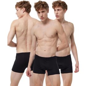 Malabadi 058 Likralı Modal Siyah 3'lü Erkek Boxer