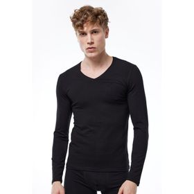 Malabadi 059 Siyah V Yaka Uzun Kollu Modal Erkek Body
