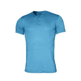 Malabadi 083 Mavi Düğmeli Yaka İnce Modal Yaz Serinliği Erkek T-Shirt