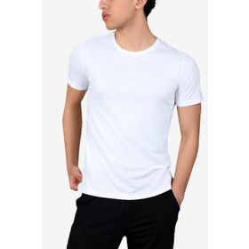 Malabadi 084 Beyaz Basic Yuvarlak Yaka İnce Modal Erkek T-shirt