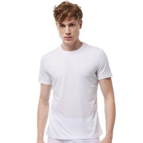 Malabadi 084 Beyaz Basic Yuvarlak Yaka İnce Modal Erkek T-shirt
