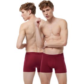 Malabadi 2M075 Pamuk Elastan 2'li Bordo Erkek Boxer