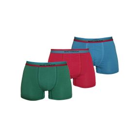 Malabadi 3M075 Mavi Bordo Yeşil 3'lü Pamuklu Erkek Boxer