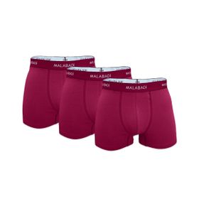 Malabadi 3M075 Pamuk Elastan 3'lü Bordo Erkek Boxer