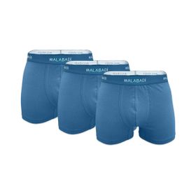 Malabadi 3M075 Pamuk Elastan 3'lü Mavi Erkek Boxer