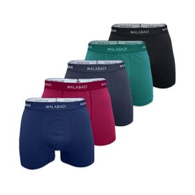 Malabadi 5M075 Yeşil Lacivert Füme Bordo 5'li Pamuklu Erkek Boxer