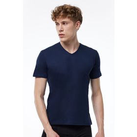 Malabadi Yaz Serinliği Lacivert V Yaka Erkek T-Shirt