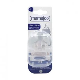 Mamajoo 0 Ay+ 2'li Silikon Cam Biberon Emziği