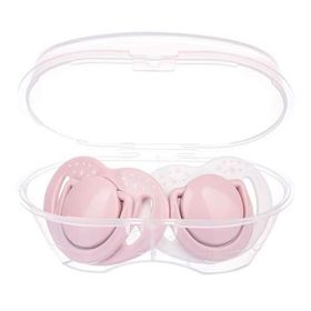 Mamajoo 0 Ay 2'li Sterilizasyon Saklama Kutulu Powder Pink Desenli Ortodontik Emzik