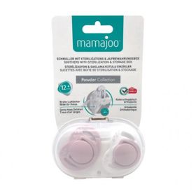 Mamajoo 0+ Ay Saklama Kutulu Pembe Powder 2'li Ortodontik Emzik