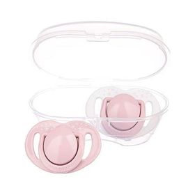Mamajoo 0+ Ay Saklama Kutulu Pembe Powder 2'li Ortodontik Emzik