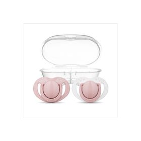 Mamajoo 0+ Ay Saklama Kutulu Pembe Powder 2'li Ortodontik Emzik