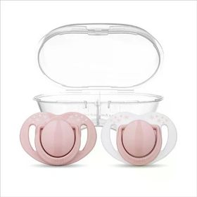 Mamajoo 0+ Ay Saklama Kutulu Pembe Powder 2'li Ortodontik Emzik