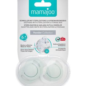 Mamajoo 12 Ay 2'li Sterilizasyon Saklama Kutulu Powder Green Desenli Ortodontik Emzik