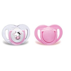 Mamajoo 2 li 6+ Ay Silikon İnek Emzik Pembe