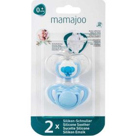 Mamajoo Ortodontik 2'li 0+ Ay Fil Mavi Silikon Emzik