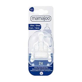 Mamajoo Silikon Cam Biberon Emziği No:2 6 Ay+ ve Saklama Kutusu