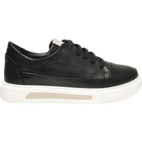 Mammamia D24YA-3950 Siyah Deri Kadın Sneaker Ayakkabı