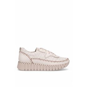 Mammamia D26YA-3850 Krem Kadın Hakiki Deri Casual Ayakkabı