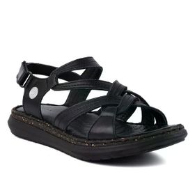 Mammamia D26YS-2740 Siyah Hakiki Deri Kadın Sandalet