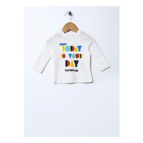 Mammaramma 22FWB-25 Baskılı Ekru Bebek T-shirt