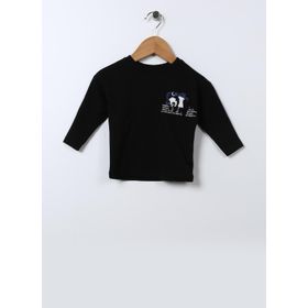 Mammaramma 22FWB-45 Siyah Nakışlı Bebek T-shirt