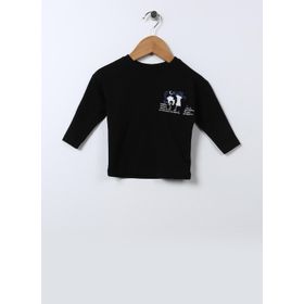 Mammaramma 22FWB-45 Siyah Nakışlı Bebek T-shirt