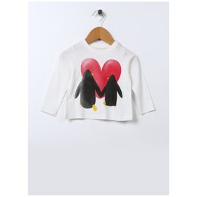 Mammaramma 22FWG-61 Baskılı Ekru Bebek T-shirt
