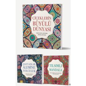 Mandala Büyükler İçin Boyama Seti - 3 Kitap Takım - Arkadya Yayınları