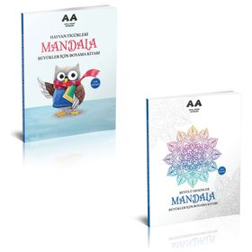 Mandala Hayvan Figürleri Büyükler Için Boyama Kitabı - Akıllı Adam