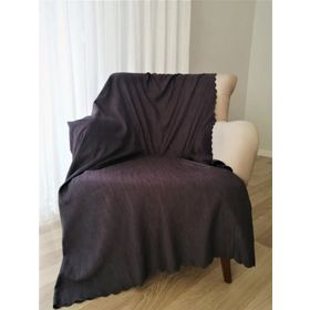 Mandaş 170x210 cm Antrasit/Beyaz Şönil Çift Taraflı Kaymaz Koltuk Örtüsü