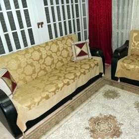 Mandaş 3+3+1+1 Altın Saraylı Lüx Maxi Kolsuz Çekyat Örtüsü