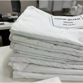 Mandaş 50x70 100 Adet Pamuklu Beyaz Fermuarlı Yastık Astarı Kılıfı