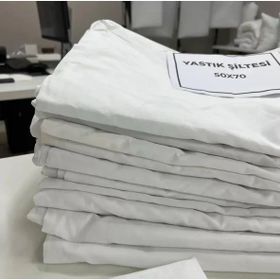 Mandaş 50x70 50 Adet Pamuklu Beyaz Fermuarlı Yastık Astarı Kılıfı