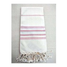 Mandaş 80x200 cm Krem Pembe Pamuklu El Dokuma Peştemal