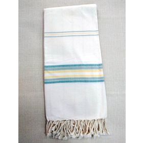 Mandaş 80x200 cm Krem Sarı Pamuklu El Dokuma Peştemal