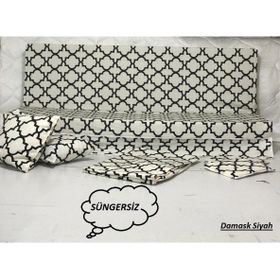 Mandaş Duck 2 Kişilik Damask Siyah Süngersiz Salıncak Minder Kılıfı Seti