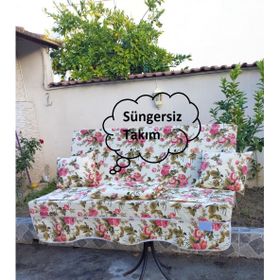 Mandaş Duck 2 Kişilik İngiliz Gülü Süngersiz Salıncak Minder Kılıfı Seti