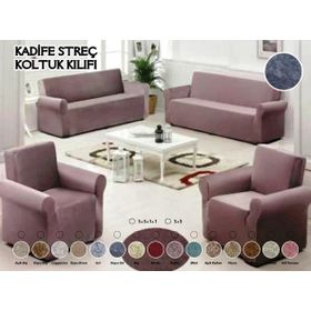 Mandas Maxi 3+3+1+1 Bordo Kadife Takım Koltuk Örtüsü