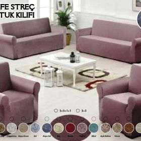 Mandas Maxi 3+3+1+1 Bordo Kadife Takım Koltuk Örtüsü